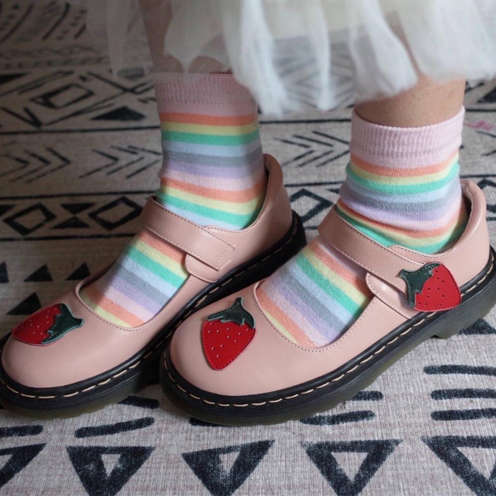 loli японки Радужно-розовые и красные японские каваи Лоли для девочек, милые женские уличные носки для костюмированной вечеринки купить недорого — выгодные цены, бесплатная доставка, реальные отзывы с фото — Joom