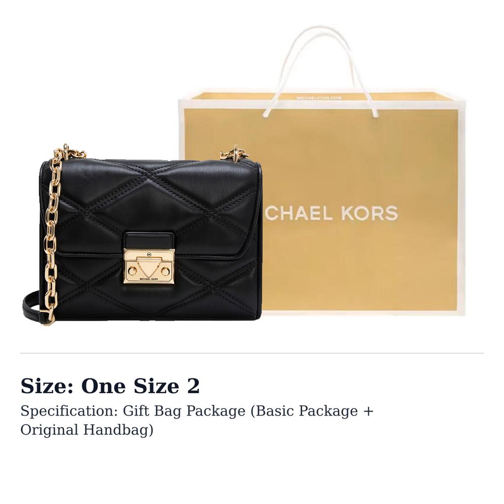 MICHAEL KORS Serena Leather Envelope Bag, Shoulder Bag, Crossbody Bag Medium Womens Black 35S2GNRL2U-001