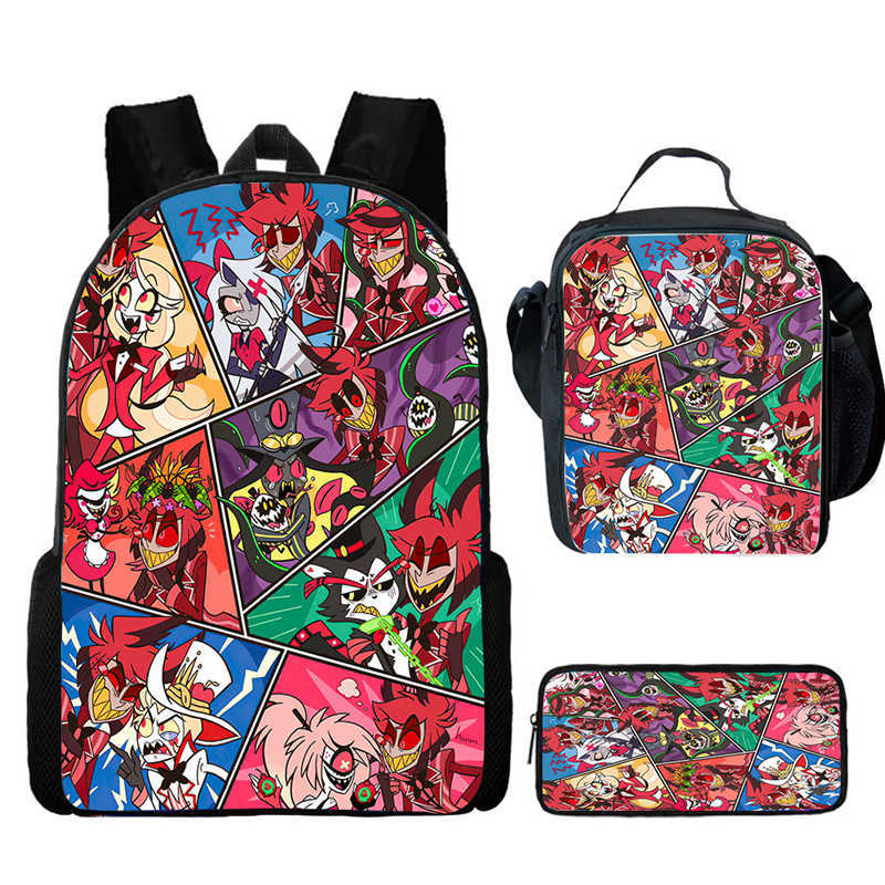 Hell Inn Hazbin Hotel Student School Bag High Value Leisure Oxford Ridge Relief Backpack