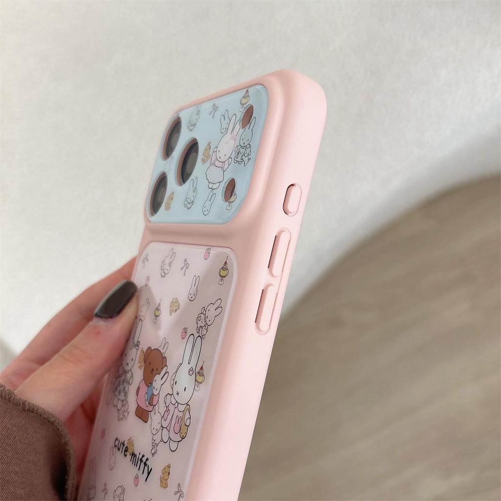 Cartoon Bear & Rabbit iPhone 15/17/16 Pro Max Anti-Drop Case