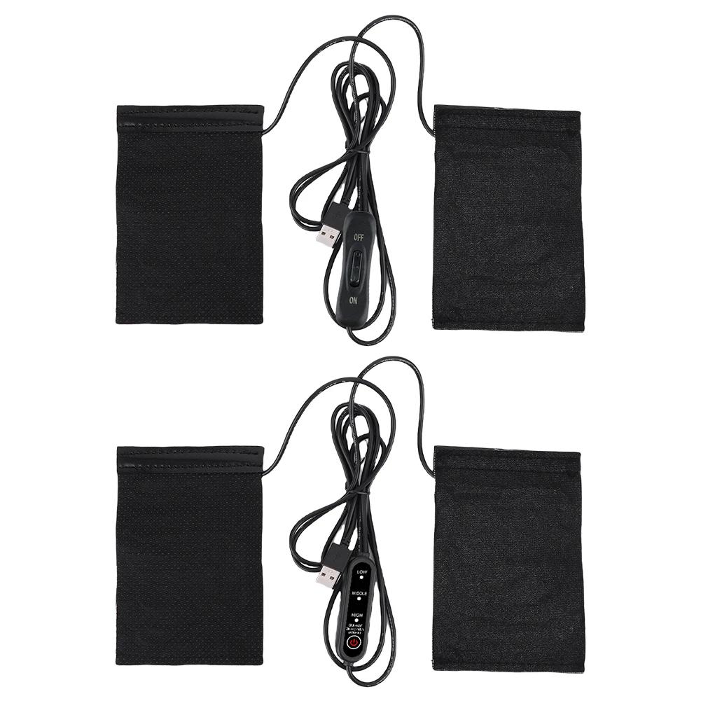 12V USB Motorcycle Heated Handgrips 3 Gears Electric Heated Handle Cover Anti Slip Handlebar Heater Warmer for Outdoor Riding
