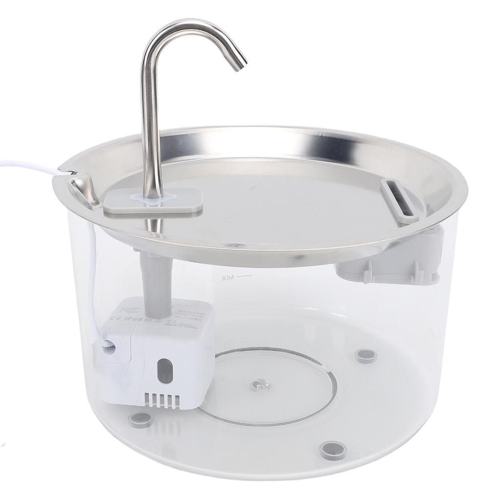 Katzenbrunnen Plastik Edelstahlschale 3L Fassungsvermögen Automatischer Haustierwasserspender Hund