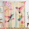 2pcs,2D Plane Printing Curtains&Window Treatment Hummingbird Harmony(1) Versatile 100% Polyester (without Rod) Art Deco Festive
