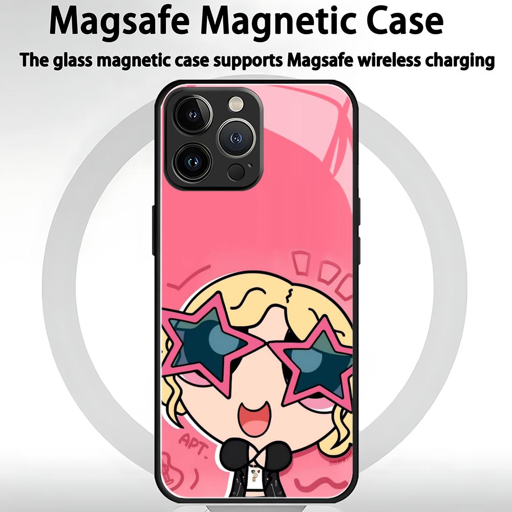 INS R-ROSIES Phone Case For iPhone 17 air 16 e 15 14 13 12 11 Plus Mini Pro Max Glass Magnetic Case