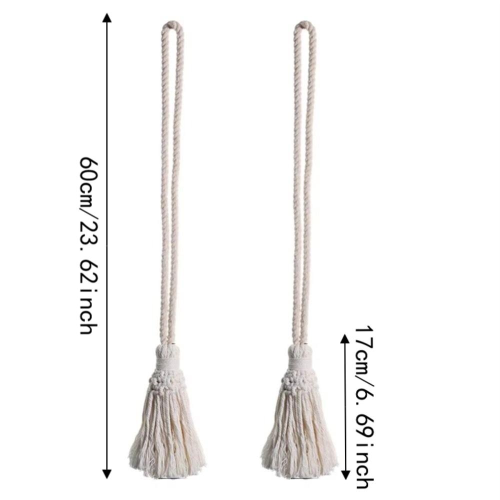 2 Stück Boho-Stil Makramee Gardinen-Raffhalter Minimalistische Boho-Gardinen-Raffhalter Heimdekoration