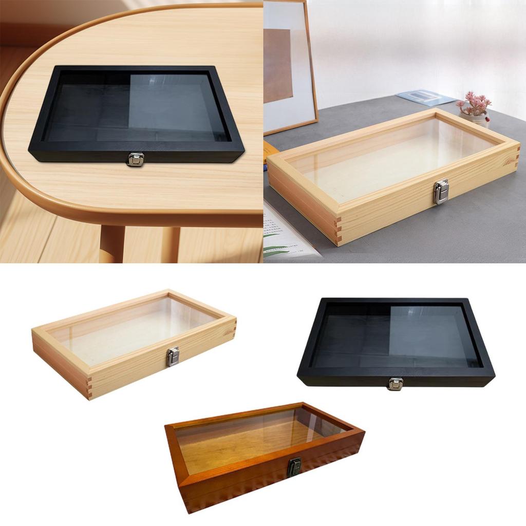 Badge Storage Box Brooch Organizer Wooden Jewelry Display Case Collector for Keepsake Rings Anklets