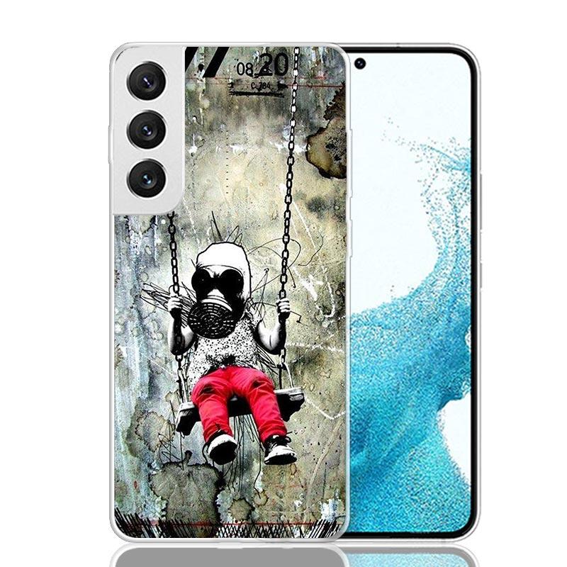 Street Art Banksy Graffiti Phone Case For Samsung Galaxy S25 Edge S24 S23 S22 S21 FE S20 Ultra S10 Plus + Art Customized Coque C