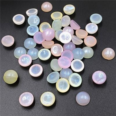 Půlkruhové DIY šperky Doplňky Bez pórů Ručně vyráběné korálky Módní Macaron Barevný akryl 10mm/12mm Nášivka 30ks Jemný třpytivý materiál