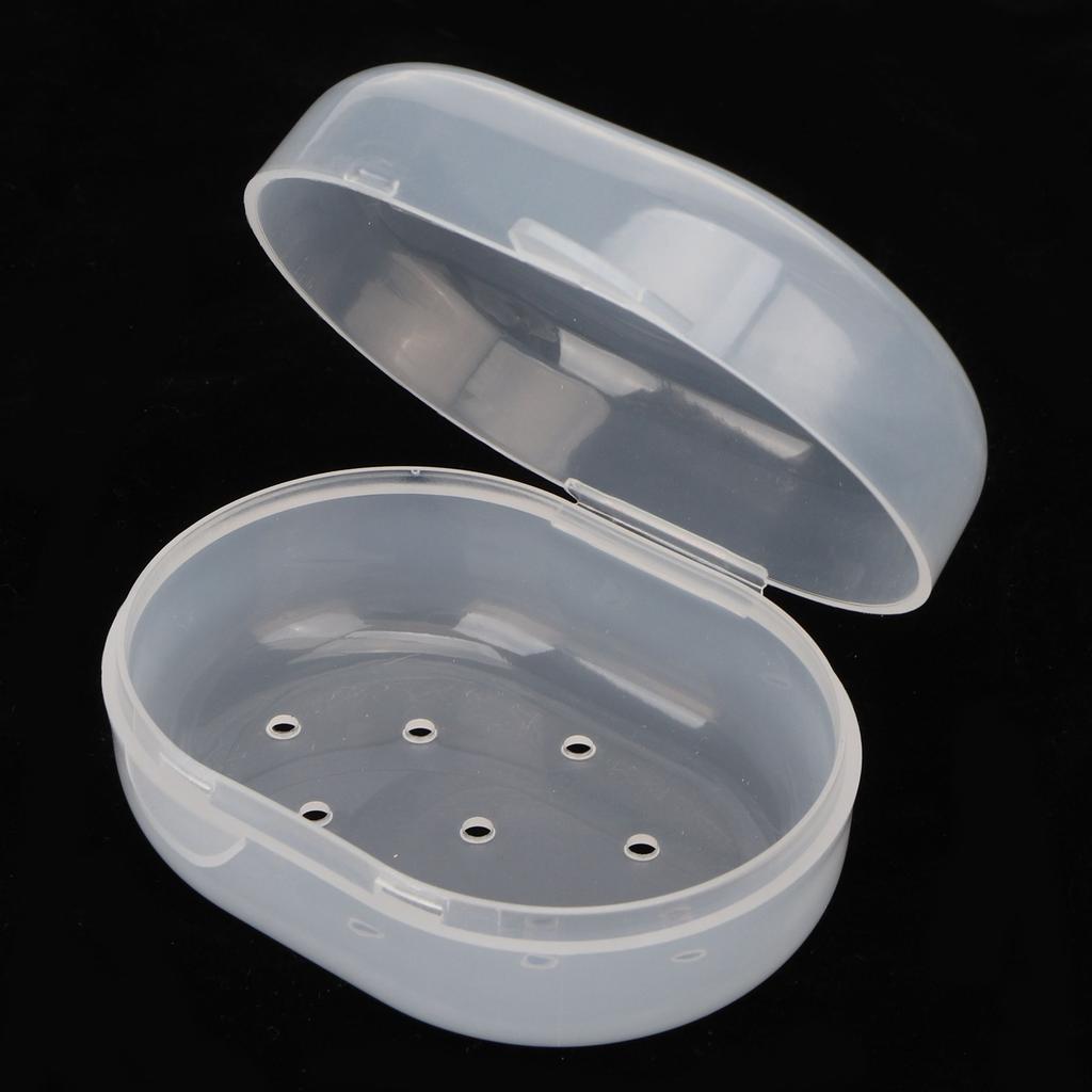 2pcs Swimming Earplug Storage Box Buckle Closure Breathable Holes Earplugs Carry Case Transparent