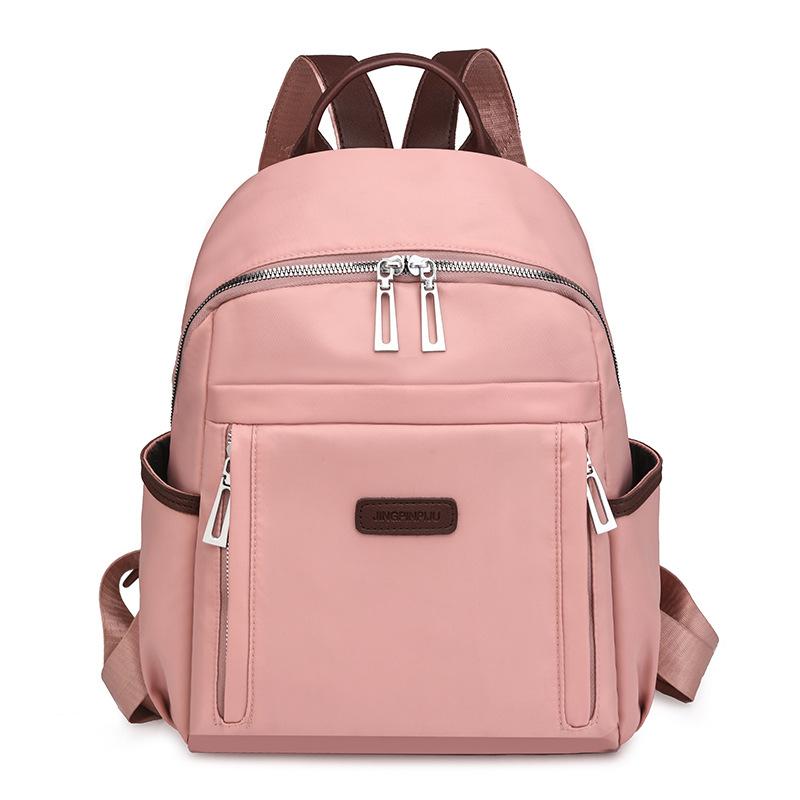 Solid Color Backpack Women's Large Capacity Lightweight Backpack Student Schoolbag