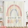 2pcs 2D Flat Printing Window Drapes Boho Rainbow You Make Me Happy 100% Polyester Without Electricity All Season Party & Holiday