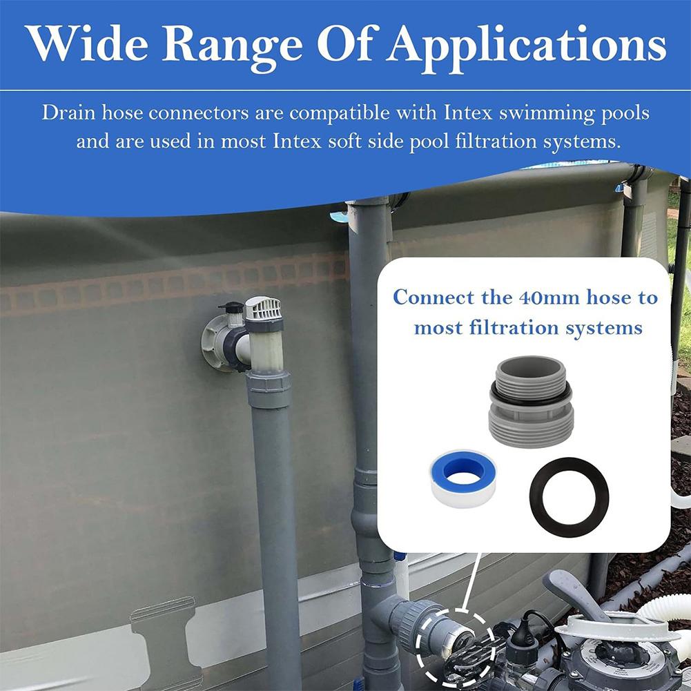 Pool Hose Adapter Conversion Kit 4560 for Intex Pools Connecting 40mm Hose To 1 1/2 Inch Inlet and Outlet for Pool Filtration