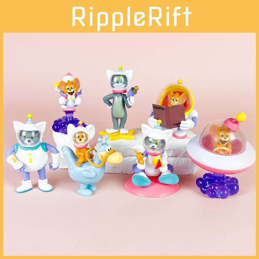 Tom Cute Cartoon And Jerry Space Series Model Set For Desktop Decoration