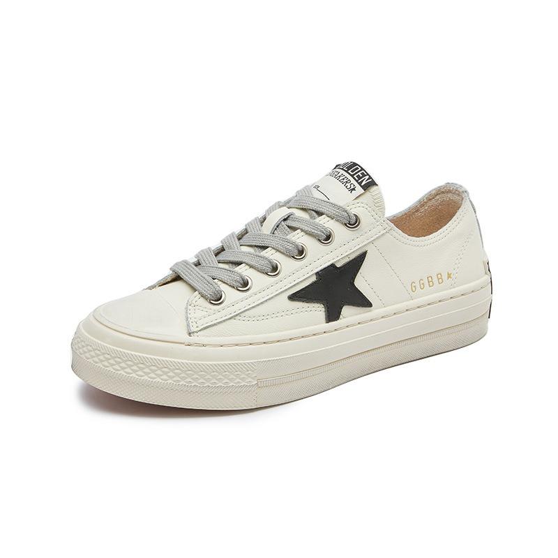 The First Layer of Cowhide Pad Polished White Shoes Women's Spring New Casual Women's Shoes Thick Baseplate Shoes