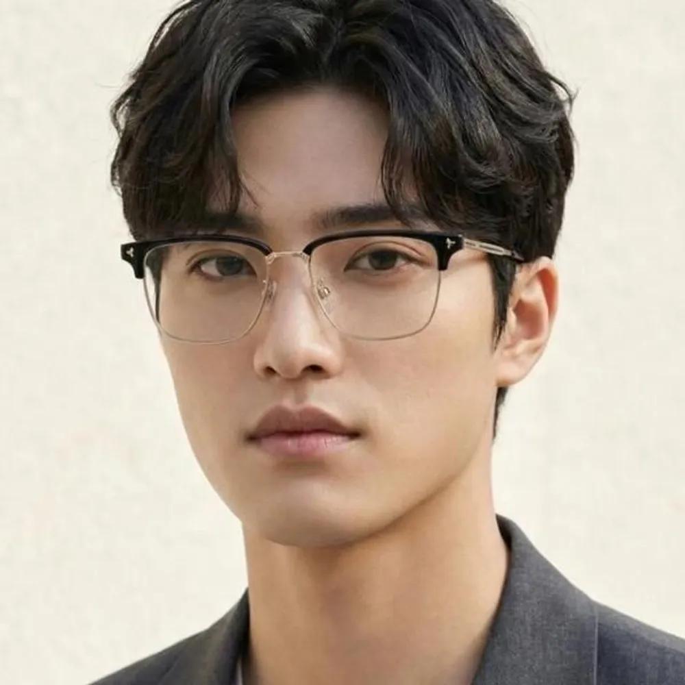 [Bally] Eyeglass Frames BY5051D 005 Half-rim Gold Frame Black Square