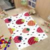 Colorful Strawberry Theme Flannel-printed Floor Mats Are Slip-resistant Suitable for Living Room Bedroom Terrace Garden Carpets