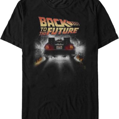 Back To The Future Men's Vintage Peelout Basic Solid Tee