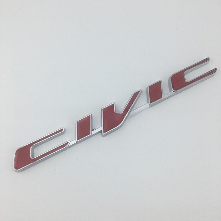 Metal Car Sticker Emblem Badge Decals Decoration For Honda CIVIC Logo Emblem Sticker Fender Trunk Badge Exterior Auto Accessorie