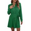European and American Fashion Dress Red Long-sleeved Lapel Shirt Skirt