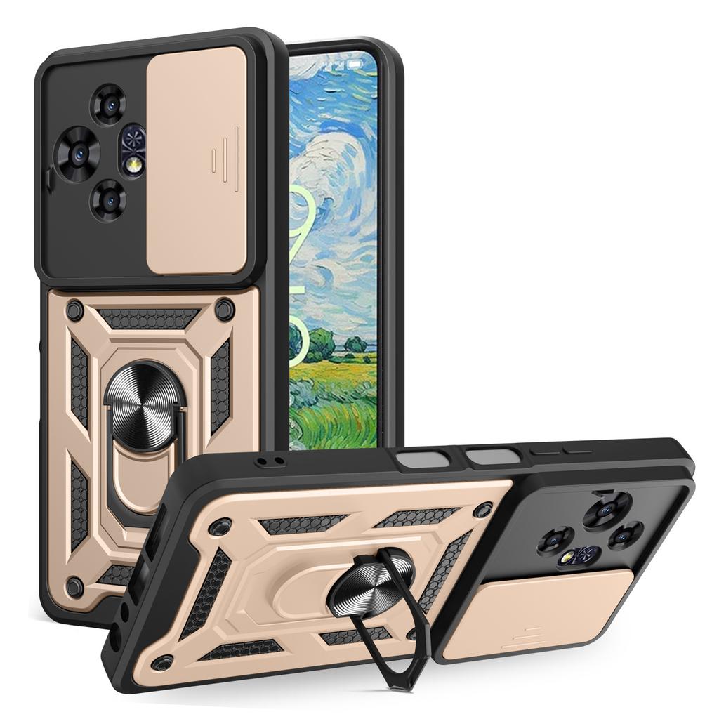 For TCL 50 Pro NxtPaper 5G Deksel med Skyvekamera-deksel PC+TPU Støtteben Telefondeksel