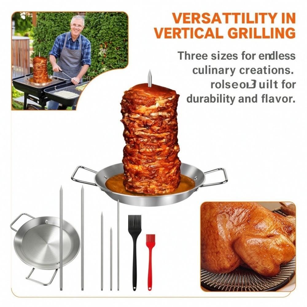 9/10.5/13inch Shawarma Skewer Stand Removable Spikes Skewer Grill Set BBQ Skewer  Picnic Grill