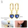 925 Silver Ear Buckles Fashion Hoop Earrings Dark Blue Crystal Pendant Gold Earrings High Women's Jewelry Luxury Gifts