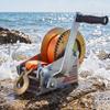 Boat Winch, 1588 kg Hand Winch, Heavy Duty Manual Rope Crank with 6.1m Orange Polyester Strap, Portable Two-Way Ratchet, 2 Speed Switchable, Anti-Slip