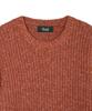 NODU Adn Heathered Hacci Round Semi-Overfit Long Sleeve Knit [Orange]