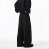 Hong Kong Style Cleanfit Black Scimitar Trousers Men's Spring and Autumn Wide-leg Casual Trousers Drape Professional Suit Trousers
