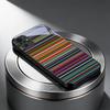 Multicolor Retro Stripe Black Glass Phone Case For Redmi Note 14 Pro+ 13 Pro 8 9 9S 12S 10 Pro 11 13C 14C A3 12 13 Black Cover
