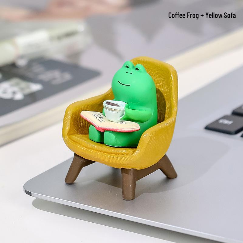 Frog Rocking Chair Cute Healing Decoration – Desktop Ornament for Office or Home