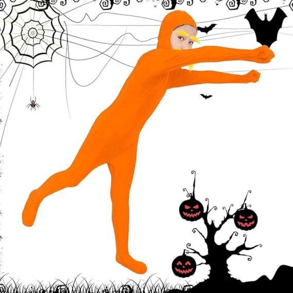 Solid Color Open Face Full Bodysuits Full Body Morph Suit Jumpsuit Costume  Halloween Party
