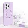 For iPhone 15 Case Rotating Kickstand Liquid Silicone+PC Phone Cover
