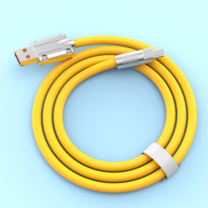 120W Zinc Alloy Fast Charging Cable for Android, Apple, Huawei with LED Indicator