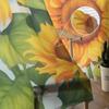 Flower Illustration Sunflowers Summer Retro Tulle Window Curtains for Bedroom Luxury Home Drapes In Living Room Chiffon Panels