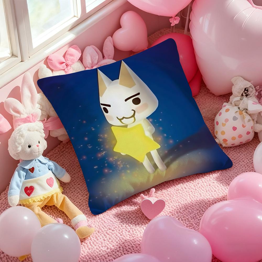 L-Lnoue T-Toro Cute Cushion Cover Pattern Printed Pillowcase for Living Room Sofa Cushion Cover & Bedroom Decor