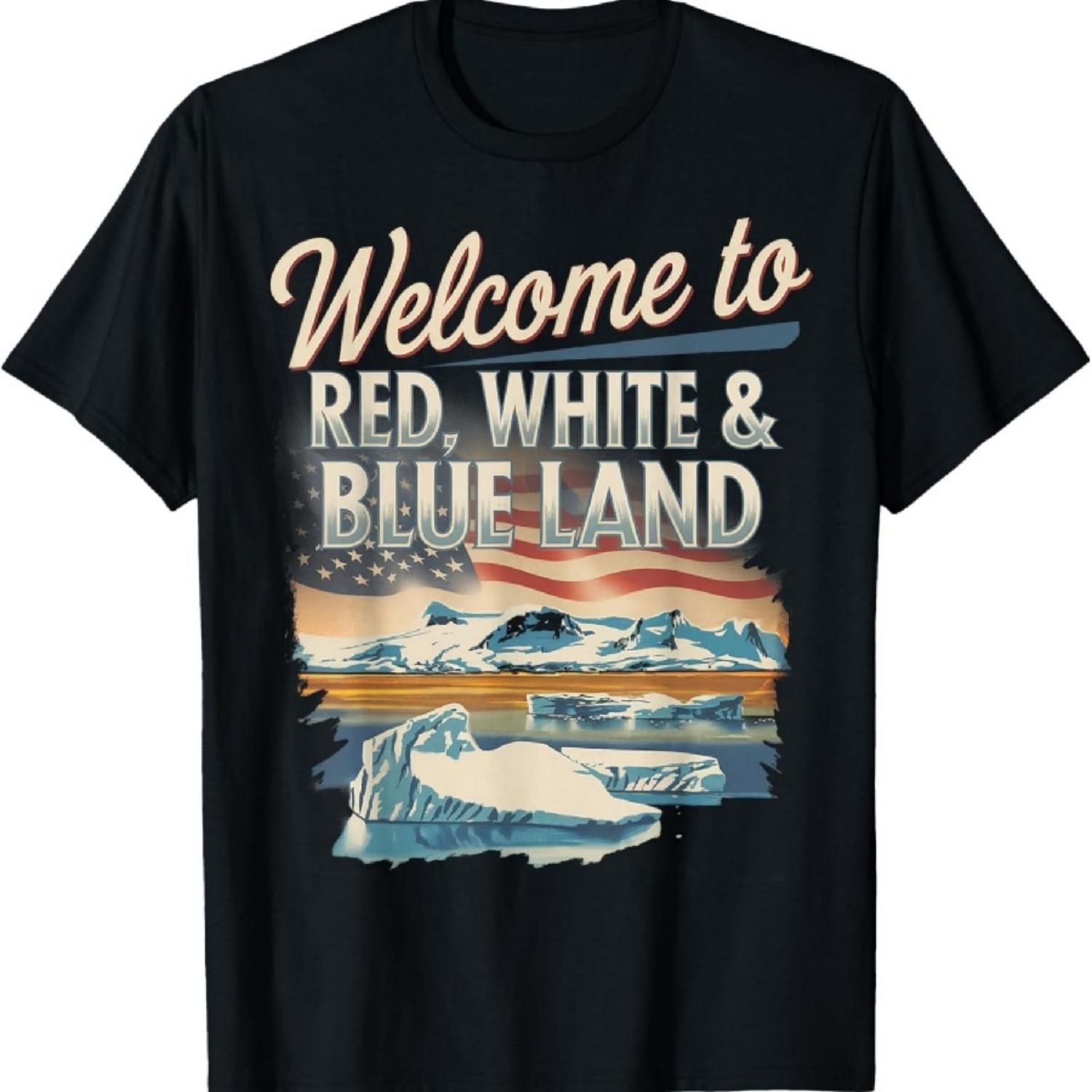 Красно-бело-синяя страна! Забавная футболка Greenland Blue Land XXXXXL разноцветный