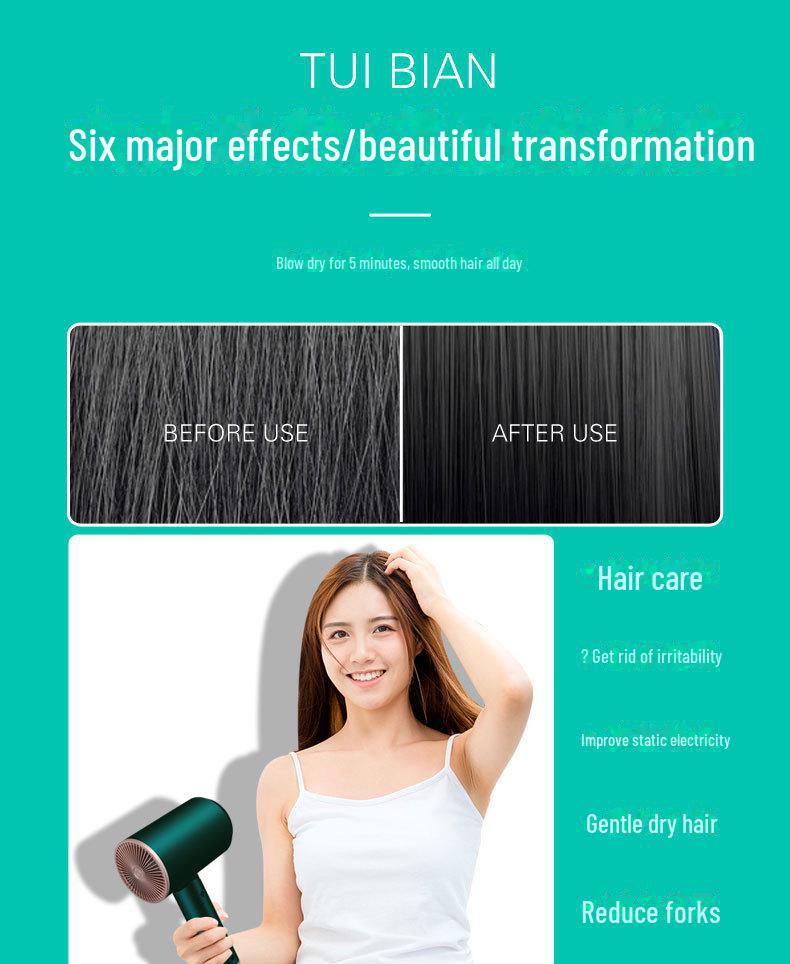 Portable Foldable Hair Dryer: Silent, High-Power, Negative Ion Technology for Gentle Home & Dormitory Use.
