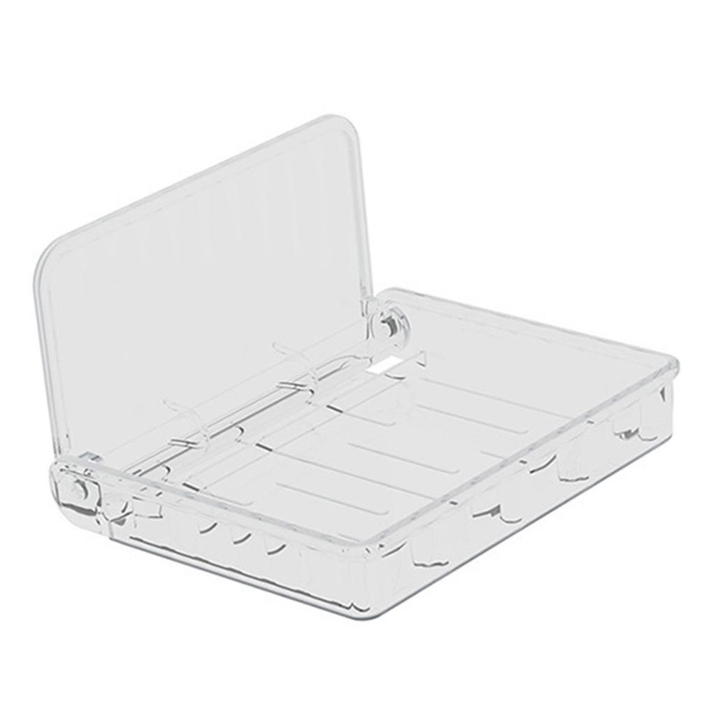 Wall Mounted Folding Shelf Transparent Punch Large Capacity Strong Foldable Floating Wall Shelves for Bathroom