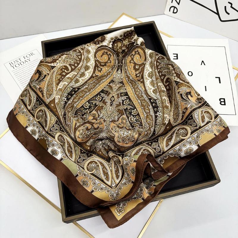 Horse Print Female Silk Neck Scarf Square Hair Scarves Foulard Head Band Shawls Wraps Neckerchief Bandana Women