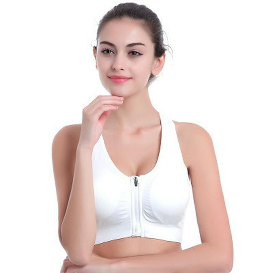 Classic Zip-Front Shockproof Sports Bra Plus Size Women's Yoga Vest