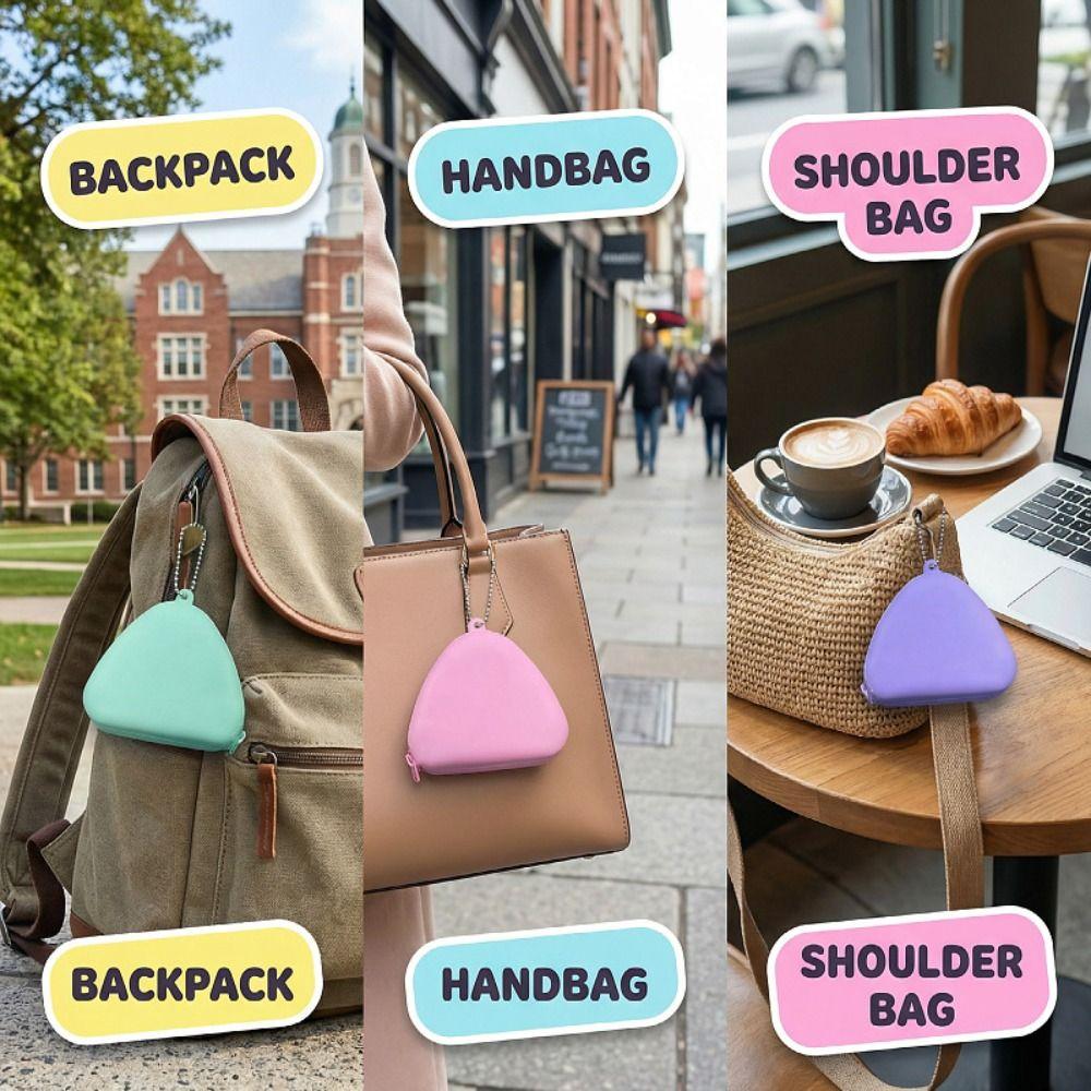 Fashion Candy Color Silicone Coin Holder Zipper Closure Portable Zipper Wallet Protective Waterproof Earphone Bag Portable Use