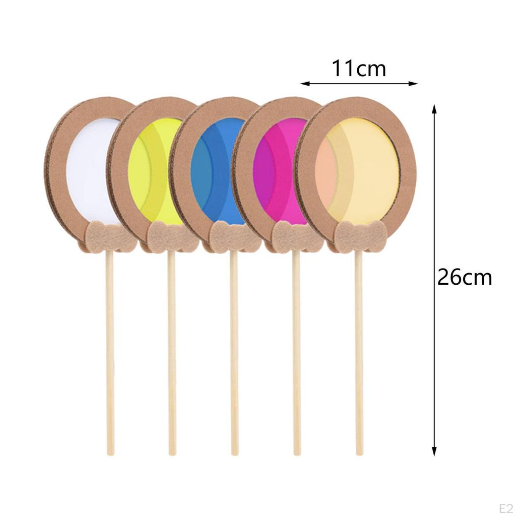 5 Pieces Kids Science Color Paddles Optical Learning Preschool Teaching Tools Discovery
