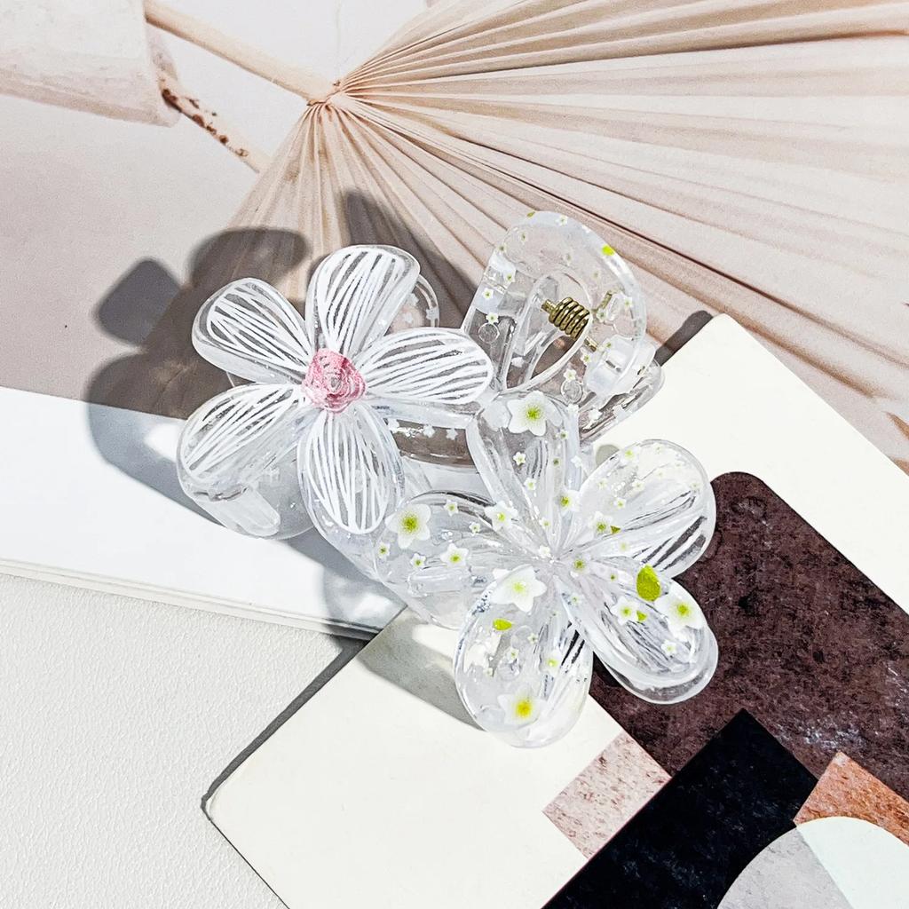 Sweet Doodle Floral Hair Claw Clip - Non-Slip Boho Updo Bun Clip for Women, Cute Spring Hair Accessories