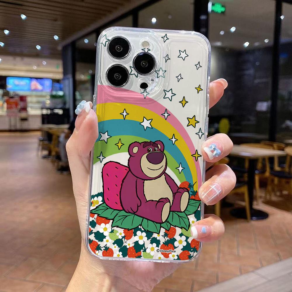 

Cartoon L-Lotsos Bear Phone Case for iPhone 17 Air 16 15 14 Plus 13 12 11 Pro Max X Xs XR 8 e Soft TPU Transparent Cover iPhone 16 Pro Max