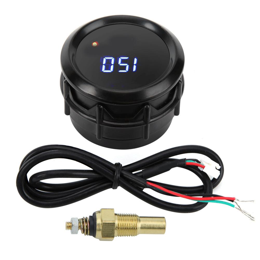 52mm Oil Thermometer with Sensor 40~150 Blue LED Digital Display Temperature Gauge, sy Viewing at All Angles, Nighttime Driving, Startup Alert