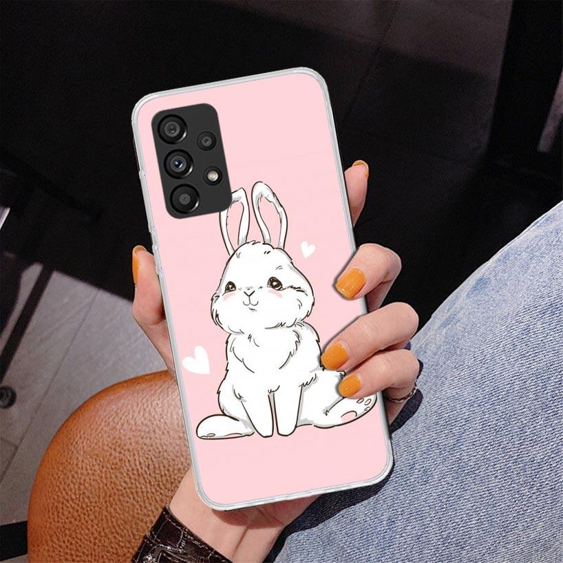 Cute Bunny Baby Rabbits Phnoe Case for Samsung Galaxy A15 A55 A35 A25 A14 A54 A34 A24 A13 A53 A33 A23 A52 A12 A32 A22 A04S A03S