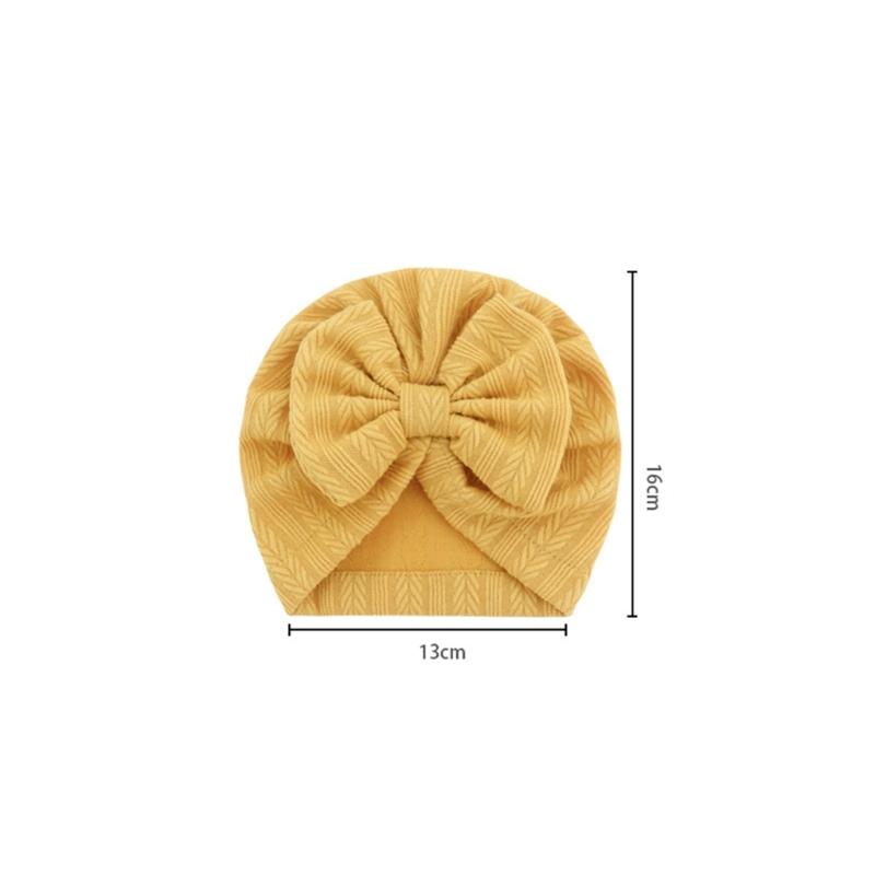 4Pcs Cotton Bonnet Hat Newborns Bowknot Turban Hat Soft Breathable Baby Fetal Hat Brimless Hospital Cap Windproof