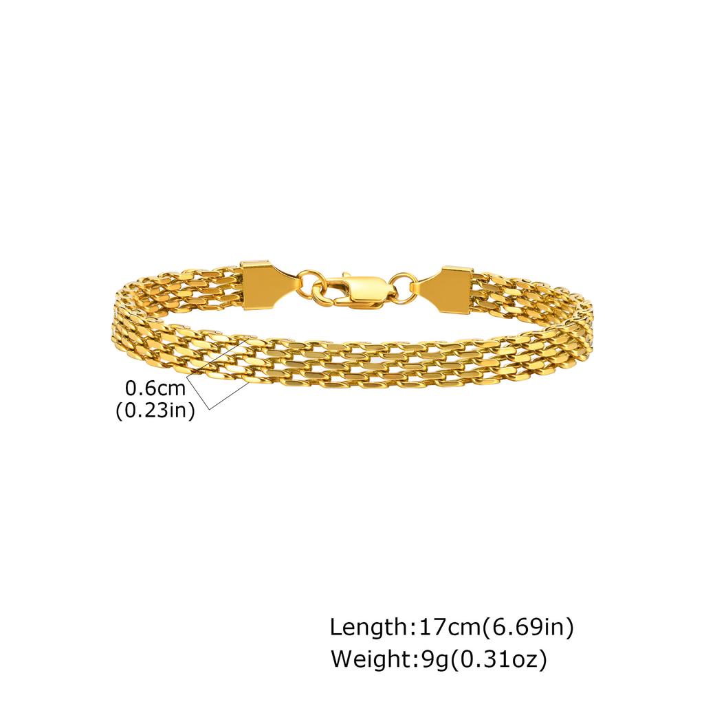 Minimalist Stackable Chain Bracelet for Women, 18K Gold Plated Stainless Steel, Waterproof Non Tarnish Dainty Jewelry Gift