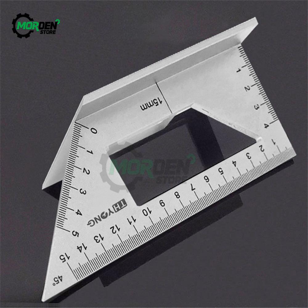 Aluminum Woodwork Scriber T Ruler Multifunction Square 11/91 Degree Gauge Angle Ruler Measuring Woodworking Tool